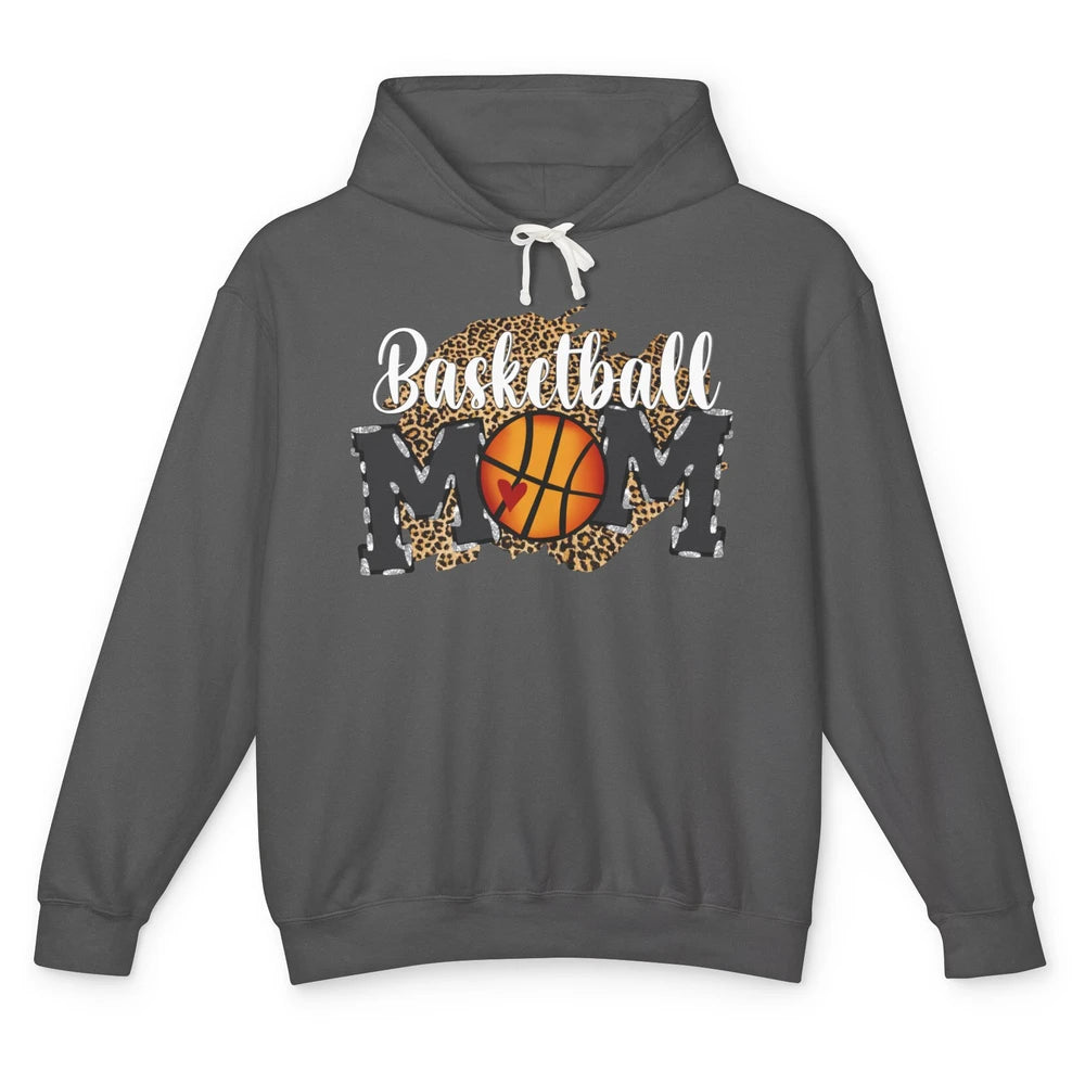 Leopard Basketball Mom Proud Basketball Players Mom Gift Unisex Lightweight Hoodie
