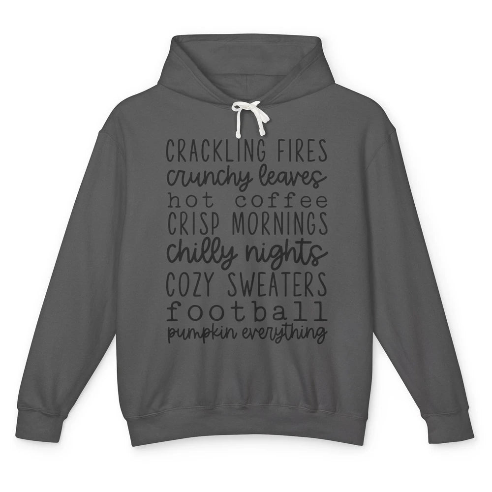 Fall Favorite Crackling Fire Pumpkin Everything Thanksgiving Unisex Lightweight Hoodie