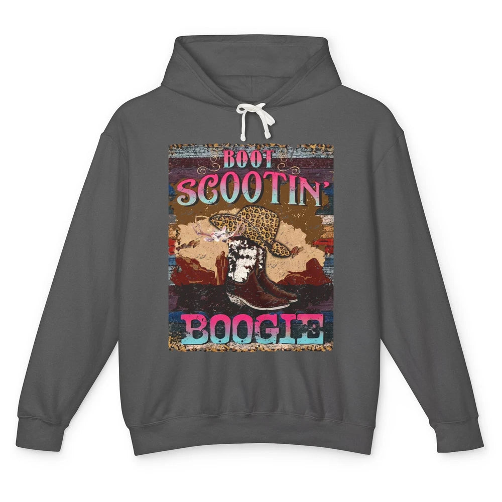 Leopard Cowboy Boots Hat Boot Scootin Boogie Western Country Unisex Lightweight Hoodie