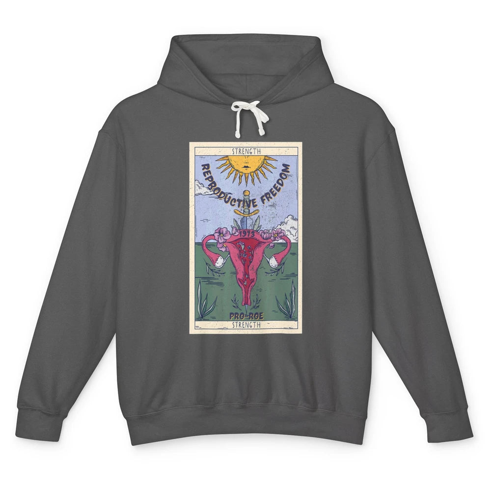 1973 Pro Roe Feminist Strength Tarot Card Mystical Halloween Unisex Lightweight Hoodie