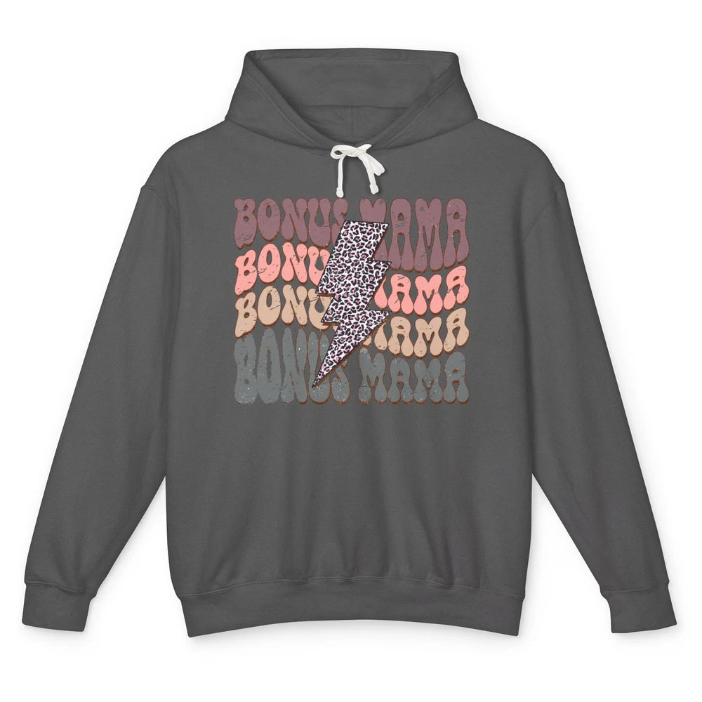 Retro Bonus Mama Leopard Lightning Bolt Western Stepmother Unisex Lightweight Hoodie