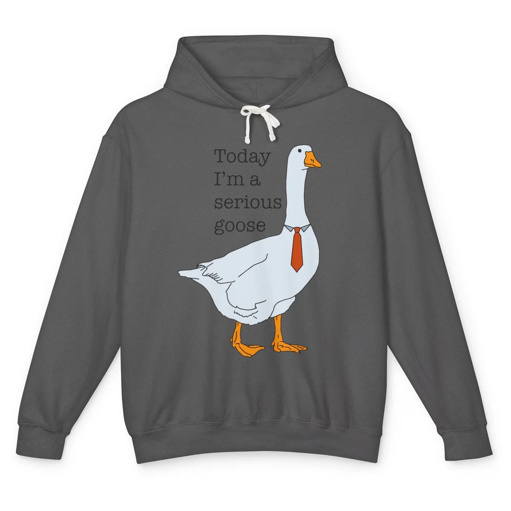 Funny Silly Goose Today I'm Serious Goose Sarcastic Goose Unisex Lightweight Hoodie