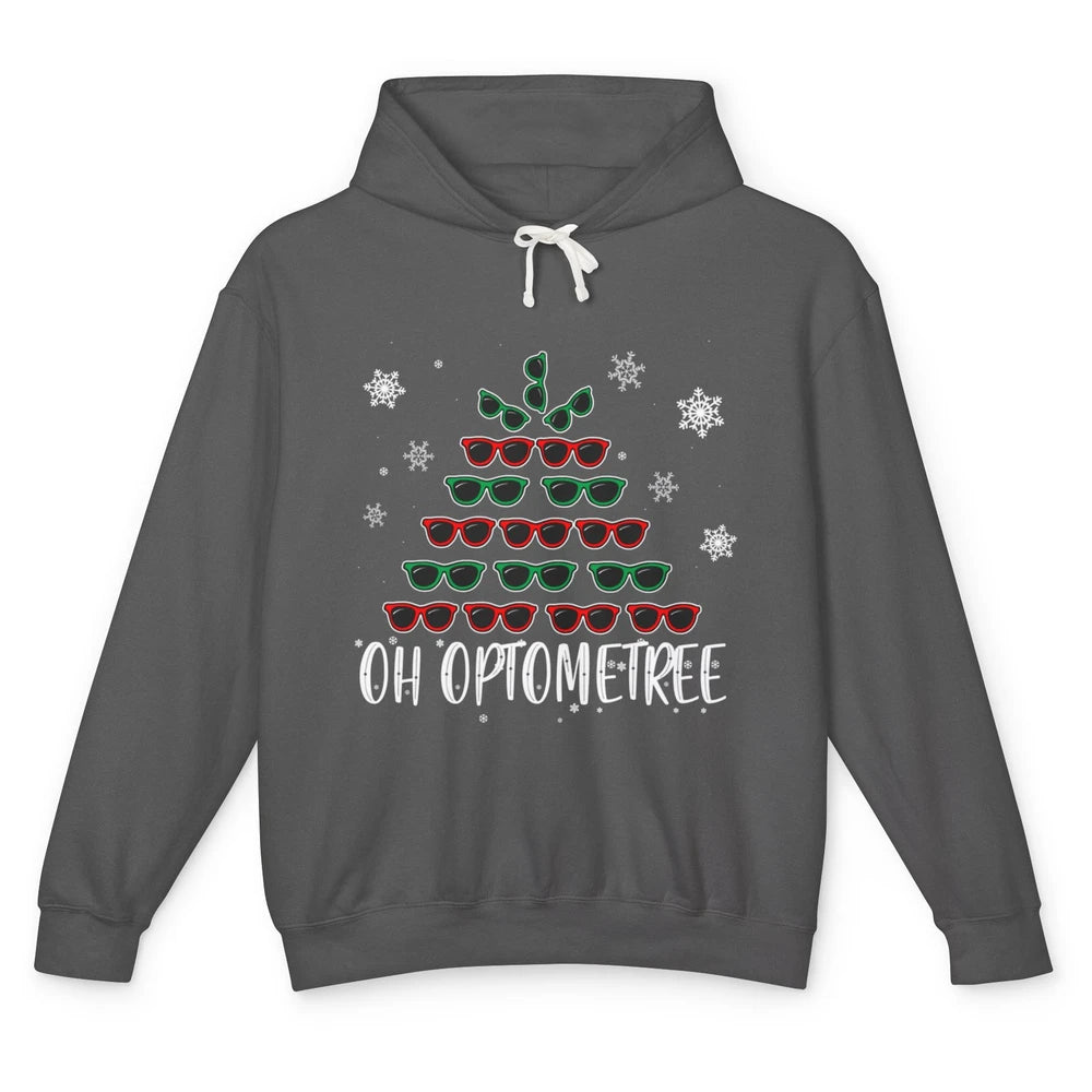 Optician Christmas Funny Xmas Tree Eyeglasses Optometrist Unisex Lightweight Hoodie