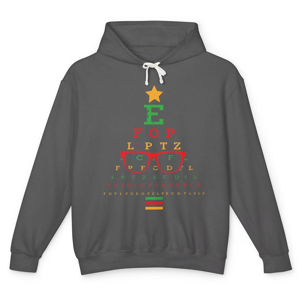 Optician Christmas Funny Xmas Tree Eyeglasses Optometrist Unisex Lightweight Hoodie