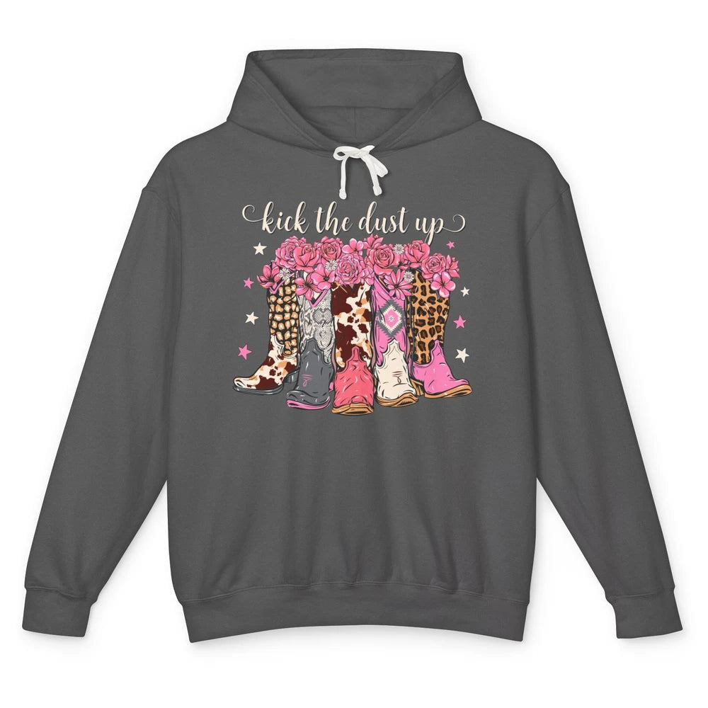 Kick The Dust Up Cowboy Boots Girls Dance Country Music Unisex Lightweight Hoodie