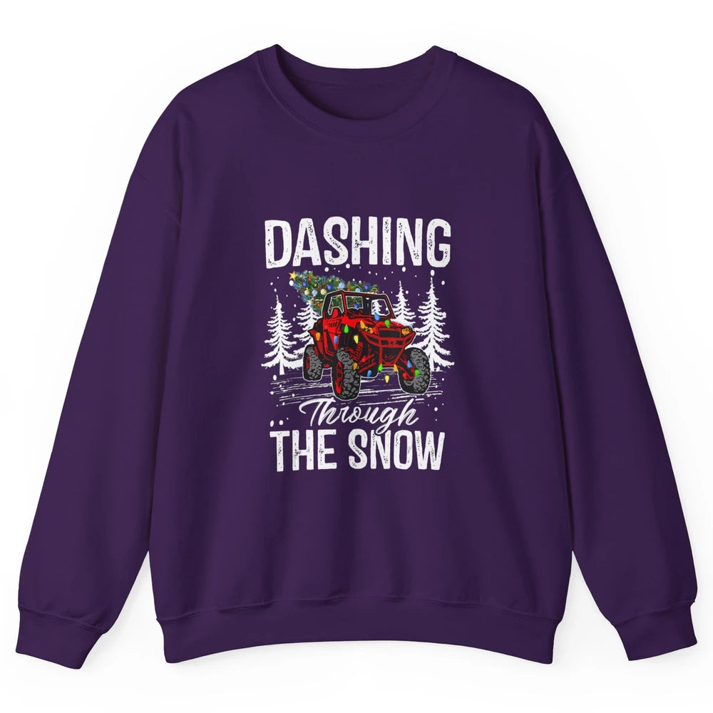 Side By Side Christmas UTV Riding Dirty SXS Rider Offroad Unisex Crewneck Sweatshirt