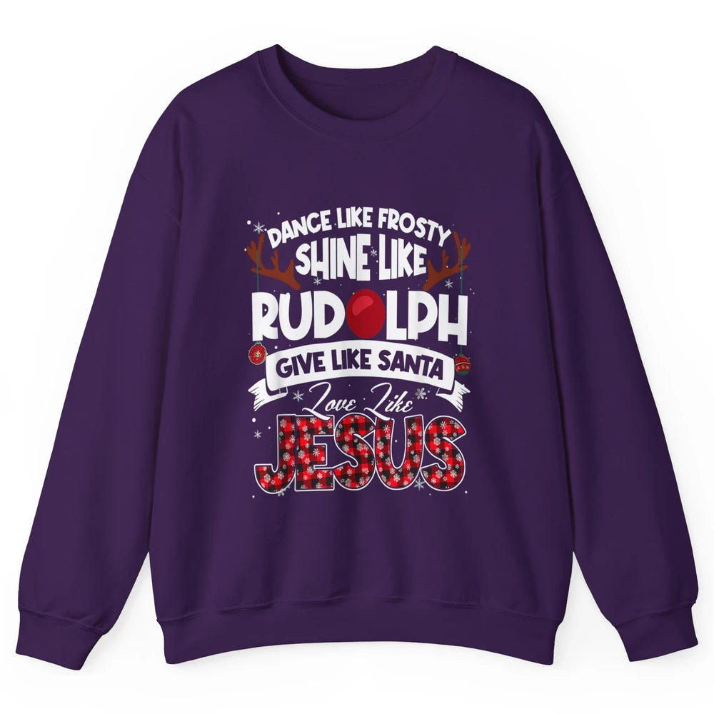 Merry Christmas Santa Frosty Rudolph Jesus Xmas God Reindeer Unisex Crewneck Sweatshirt
