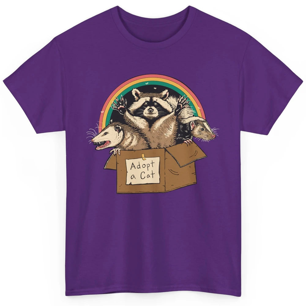 Adopt Forbidden Cats In Box Raccoon Skunks Possum Cat Lovers Classic Unisex T-Shirt