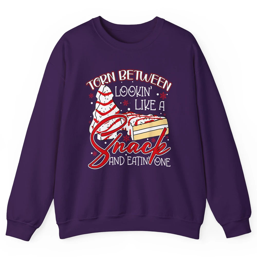 Christmas Tree Cake Torn Between Look Like a Snack Eat One Unisex Crewneck Sweatshirt