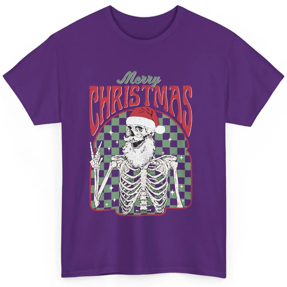 Merry Christmas Skeleton Santa Claus Vintage Xmas Skull Vibe Classic Unisex T-Shirt