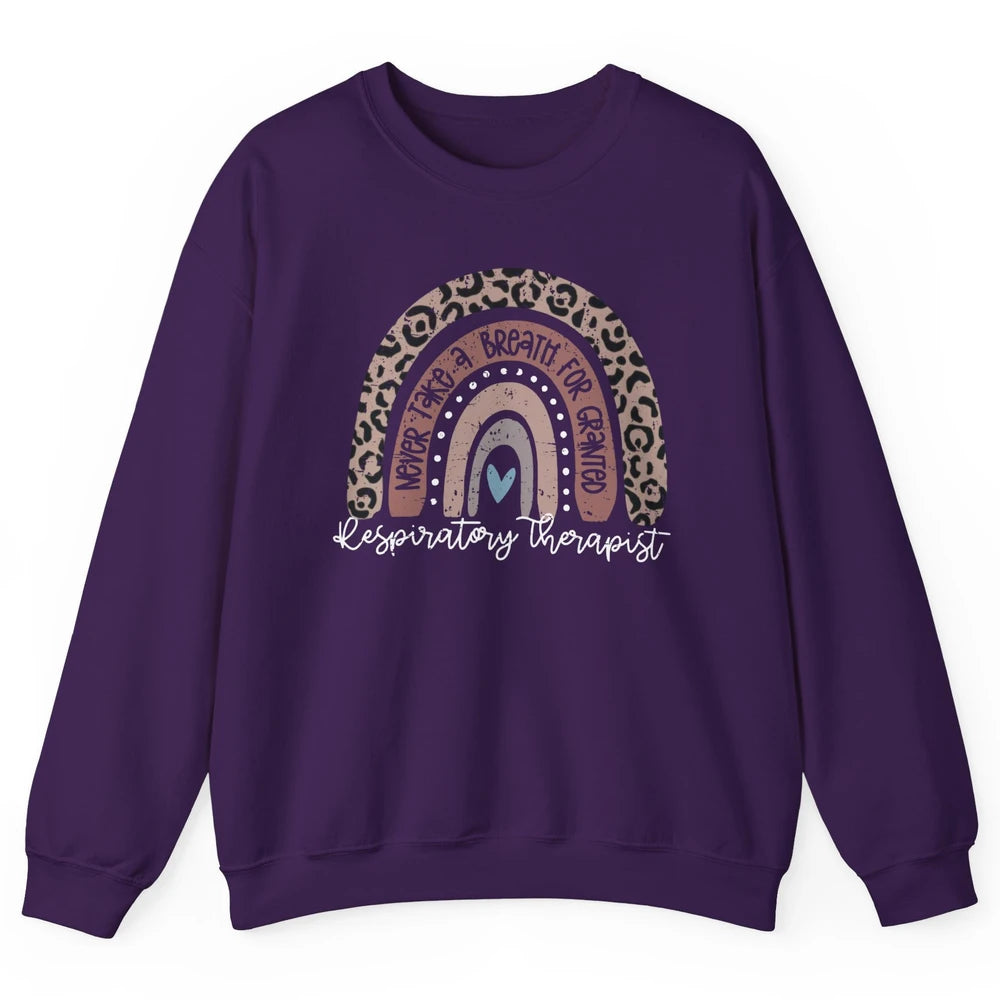 Retro Respiratory Therapy Rainbow Respiratory Therapist Gift Unisex Crewneck Sweatshirt