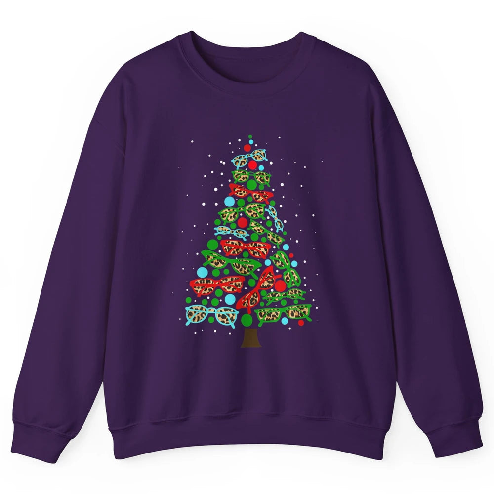Optician Christmas Funny Xmas Tree Eyeglasses Optometrist Unisex Crewneck Sweatshirt