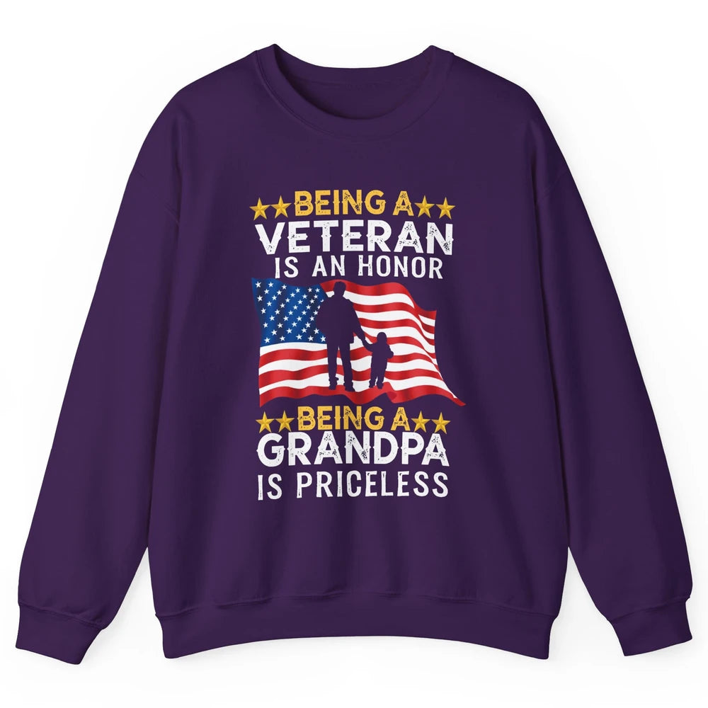 Being A Veteran Is An Honor Army Dad US Military Day Unisex Crewneck Sweatshirt