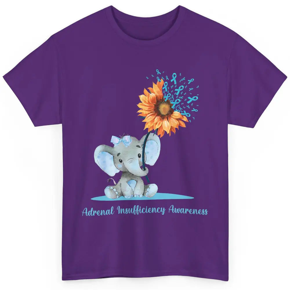 Adrenal Insufficiency Awareness Baby Elephant Sunflower Classic Unisex T-Shirt