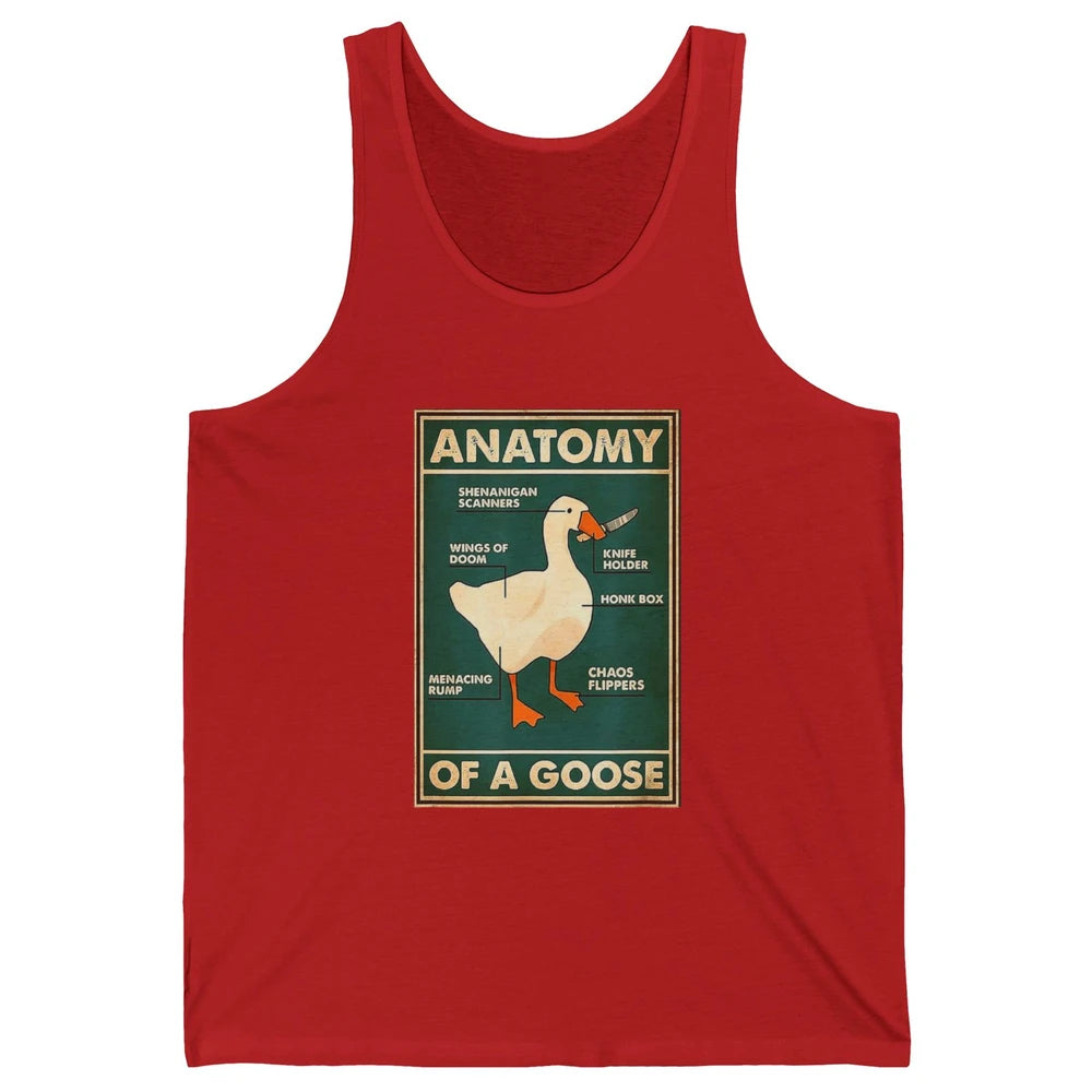 Funny Anatomy Of Goose With Knife Sarcastic Nurse Life Duck Unisex Jersey Tank