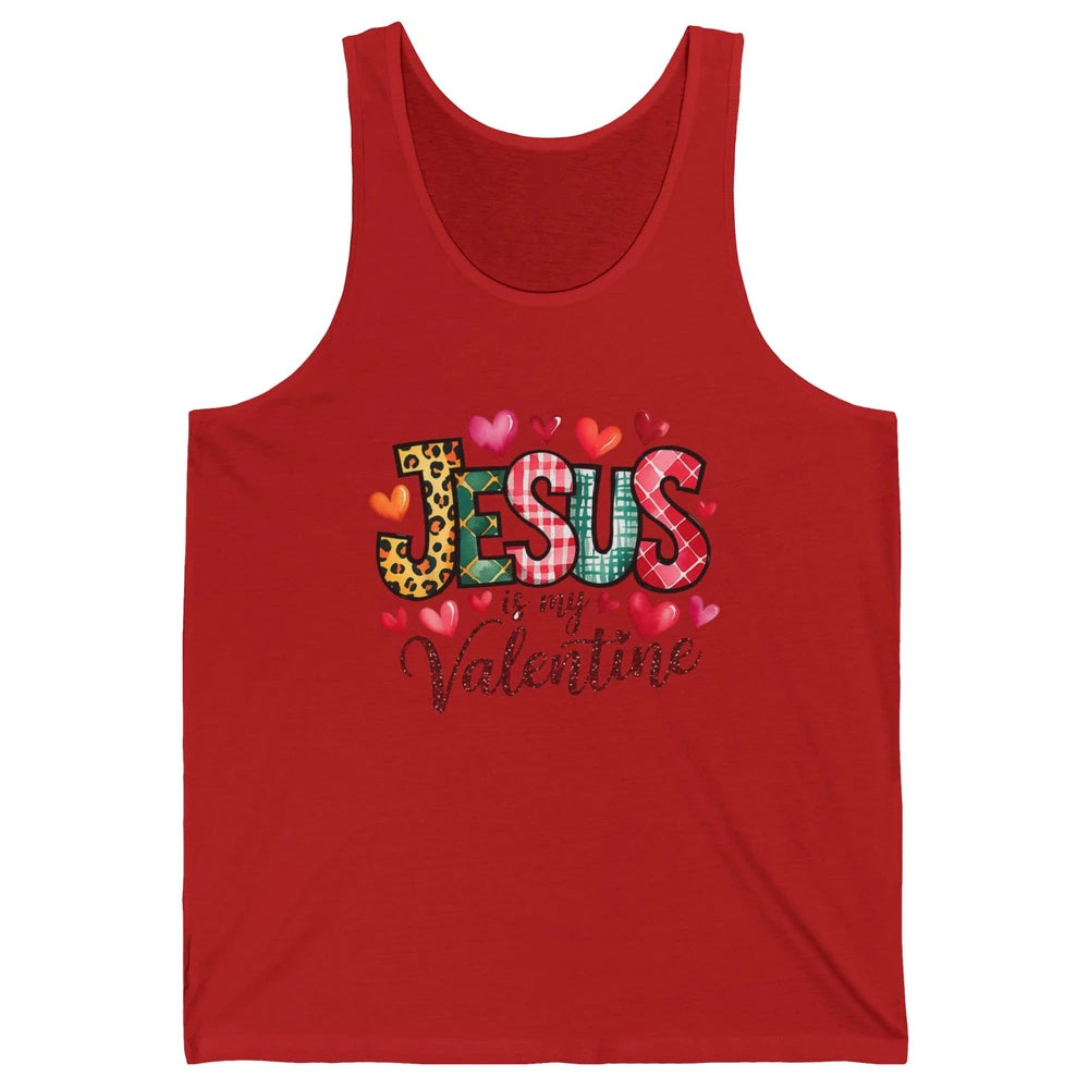 Jesus Is My Valentine Christian Religious Heart Love Bible Verse God Lover Church Unisex Jersey Tank