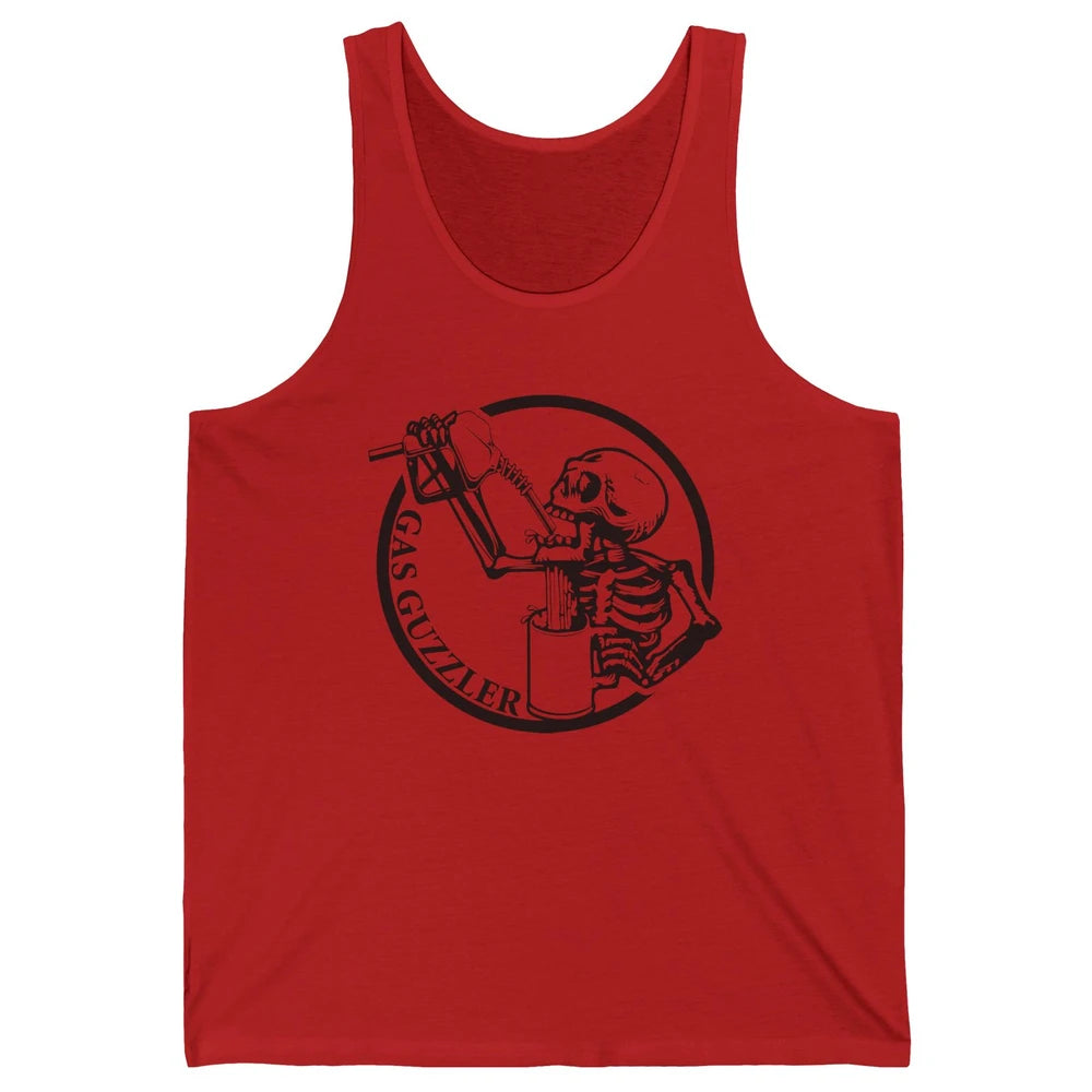 Funny Skeleton Gas Guzzler Sarcastic Skeleton Halloween Unisex Jersey Tank