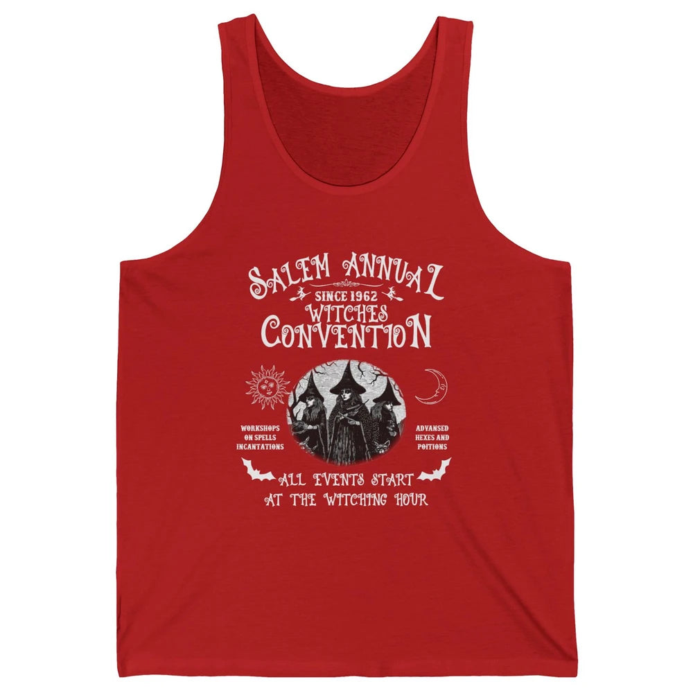 Retro Salem Annual Witches Convention Halloween Witch Magic Unisex Jersey Tank