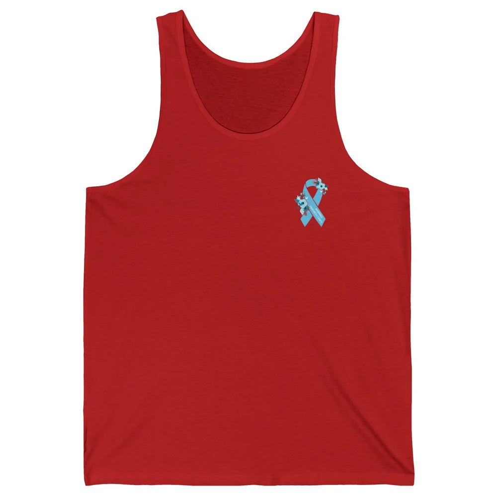 Adrenal Insufficiency Awareness Floral Light Blue Ribbon Unisex Jersey Tank