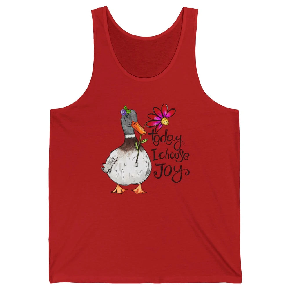 Christian Duck Today I Choose Joy Bible Verse Hand Drawn Unisex Jersey Tank