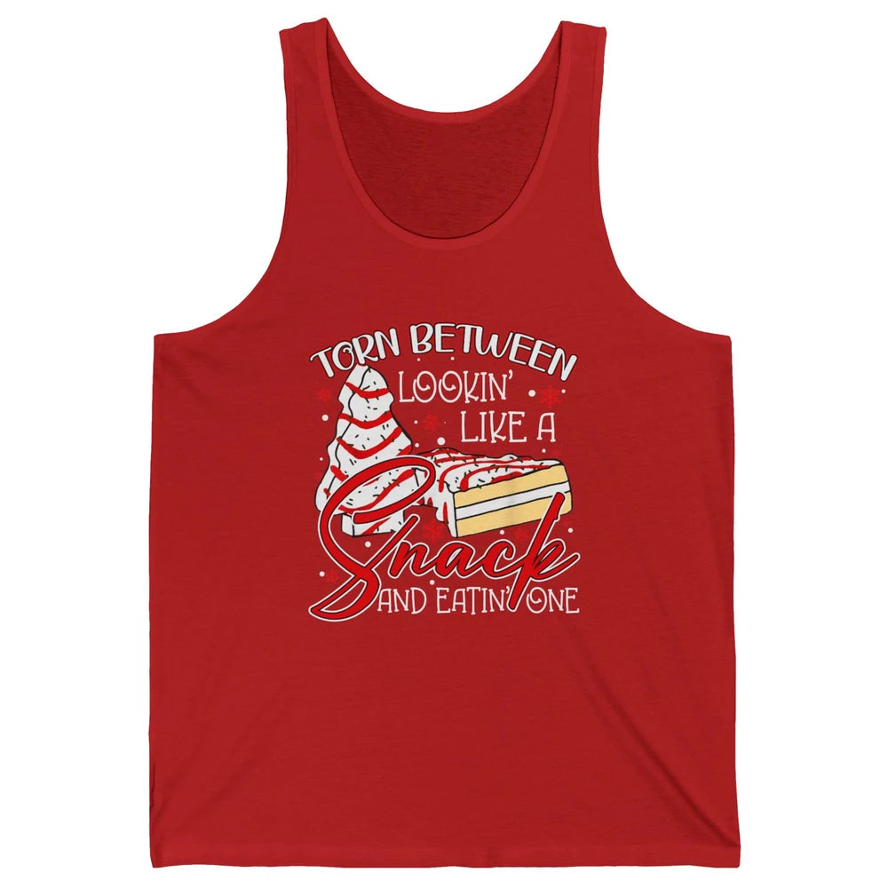Christmas Tree Cake Torn Between Look Like a Snack Eat One Unisex Jersey Tank