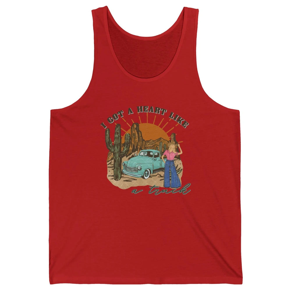 I Got A Heart Like A Truck Western Boho Sunset Girl Desert Unisex Jersey Tank