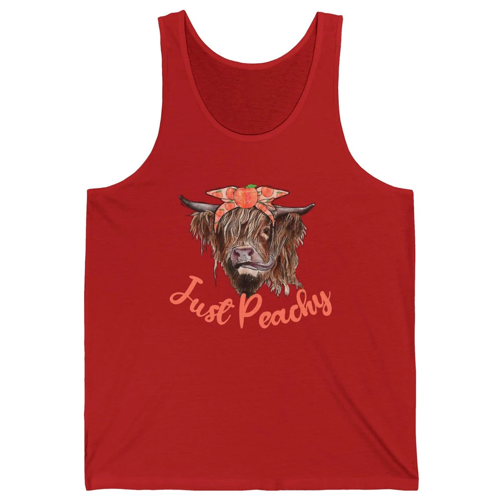 Highland Cow Bandana Just Peachy Western Country Peach Lover Unisex Jersey Tank
