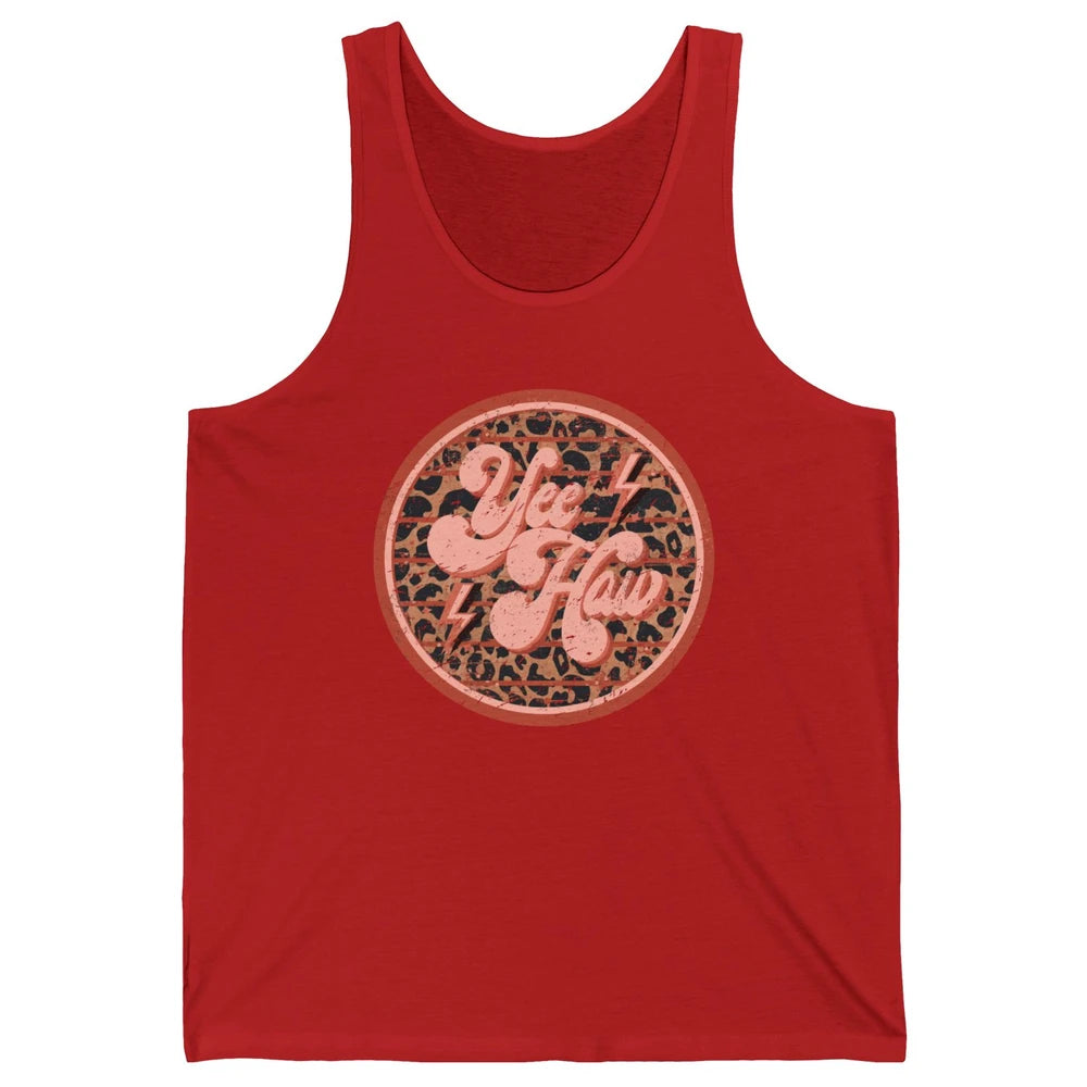 Retro Cowboy Yeehaw Leopard Western Country Cowgirls Horse Unisex Jersey Tank