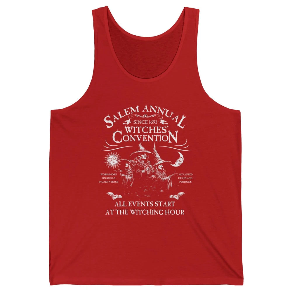Retro Salem Annual Witches Convention Halloween Witch Magic Unisex Jersey Tank
