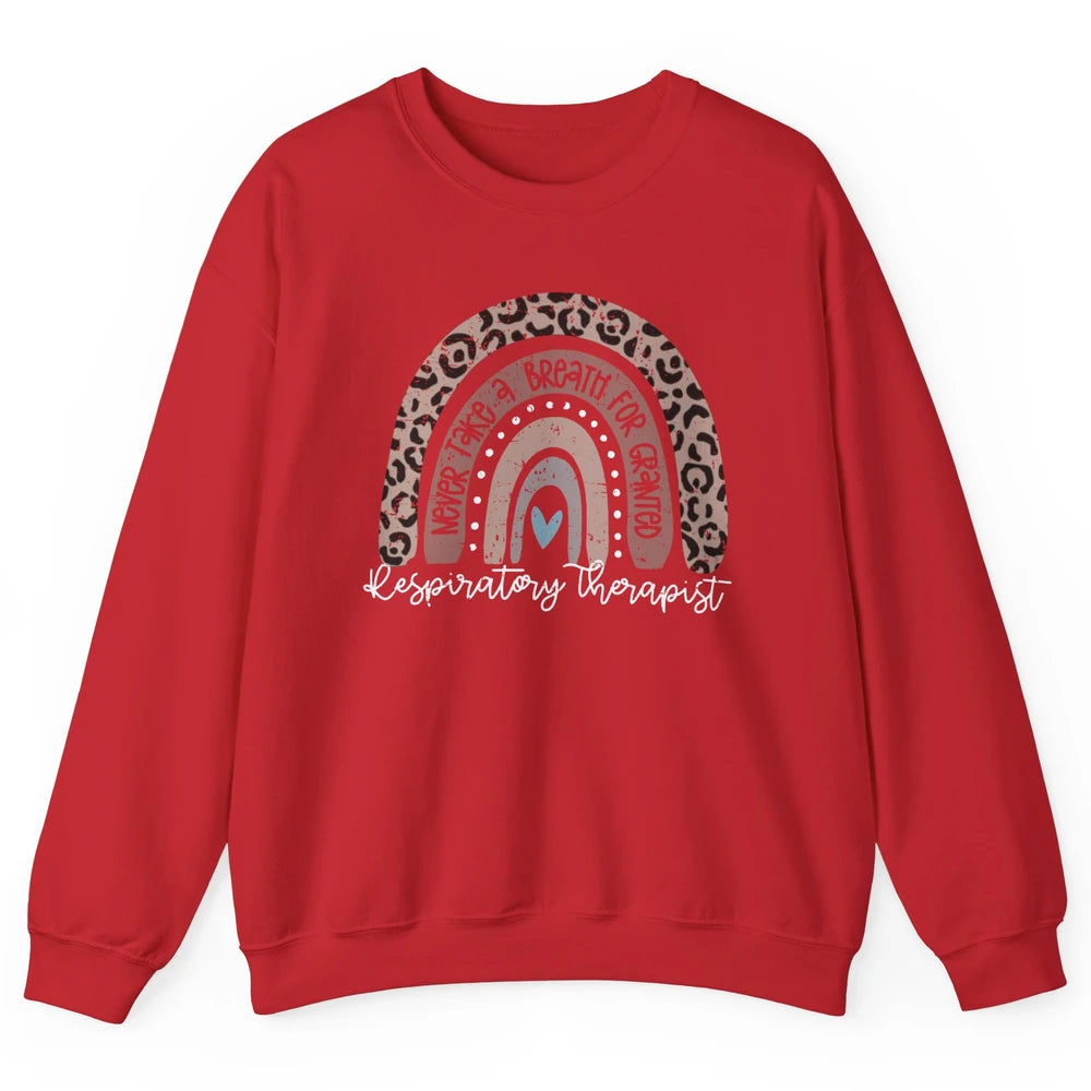 Retro Respiratory Therapy Rainbow Respiratory Therapist Gift Unisex Crewneck Sweatshirt