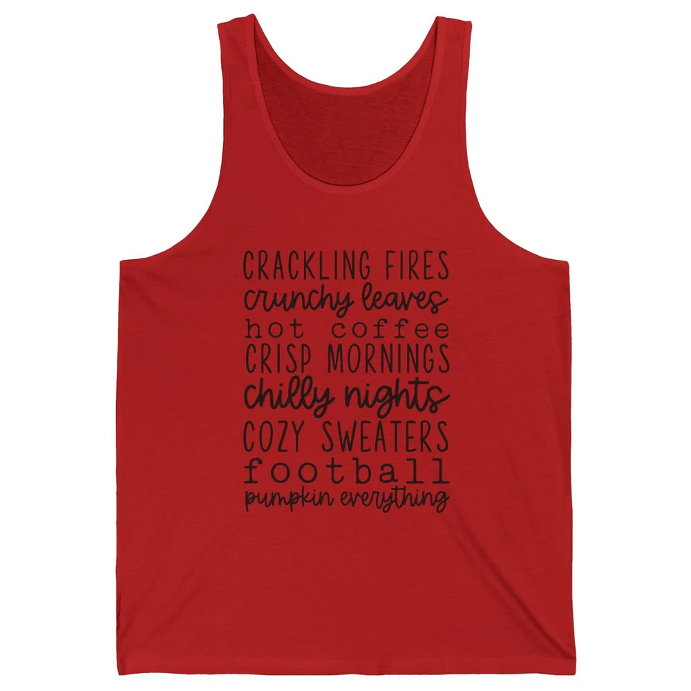Fall Favorite Crackling Fire Pumpkin Everything Thanksgiving Unisex Jersey Tank