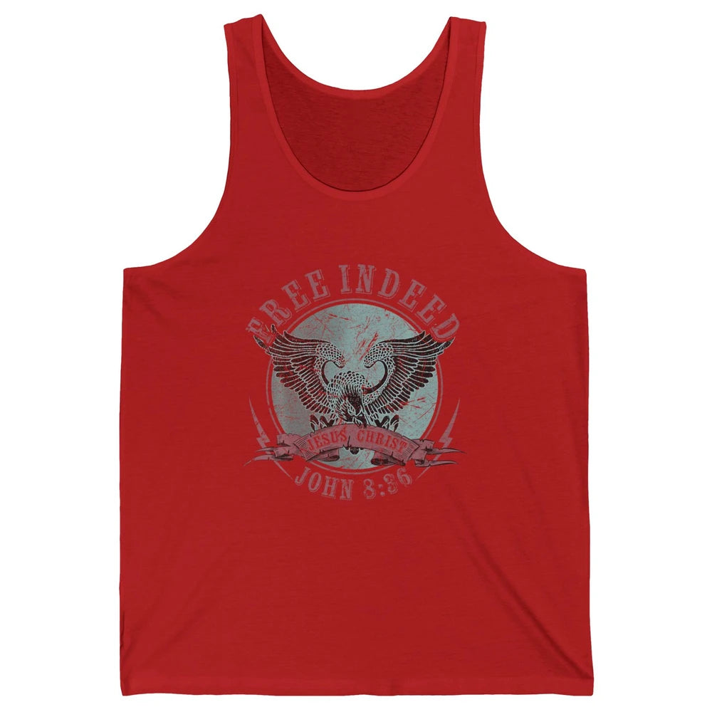 Free Indeed Faith Retro Religious Christian Bible Verse God Unisex Jersey Tank