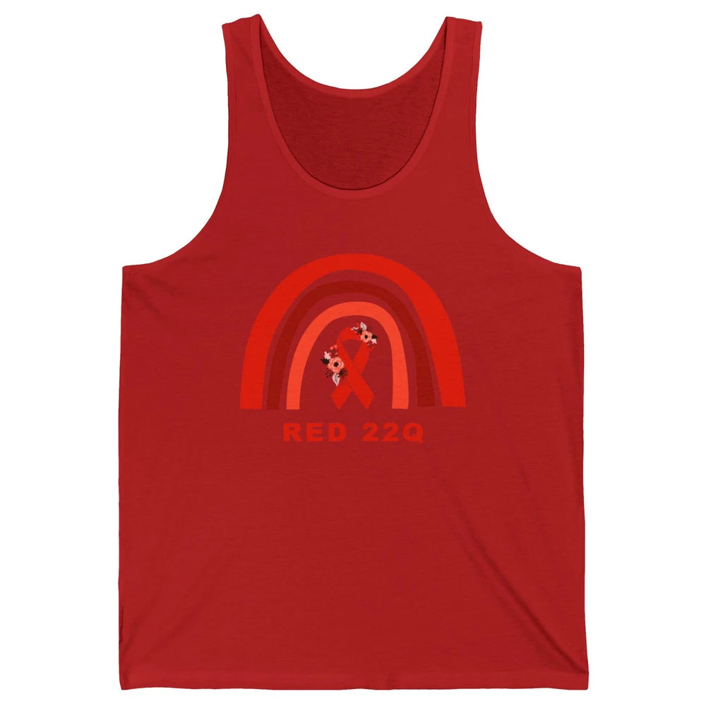 22Q Deletion/DiGeorge Syndrome Awareness Floral Red Rainbow Unisex Jersey Tank