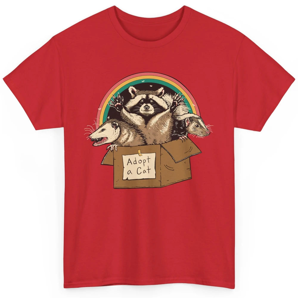 Adopt Forbidden Cats In Box Raccoon Skunks Possum Cat Lovers Classic Unisex T-Shirt
