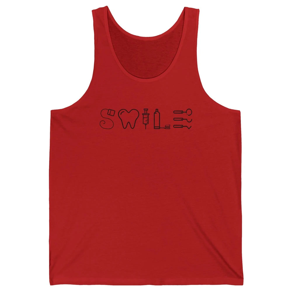 Retro Dental Hygienist Life Smile Dental Tools Dentist Life Unisex Jersey Tank