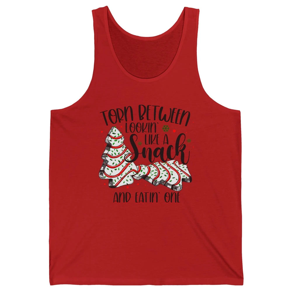 Christmas Tree Cake Torn Between Look Like a Snack Eat One Unisex Jersey Tank