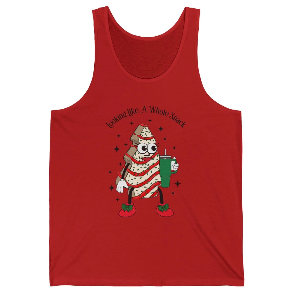 Funny Christmas Tree Cake Out Here Look Like A Snack Unisex Jersey Tank