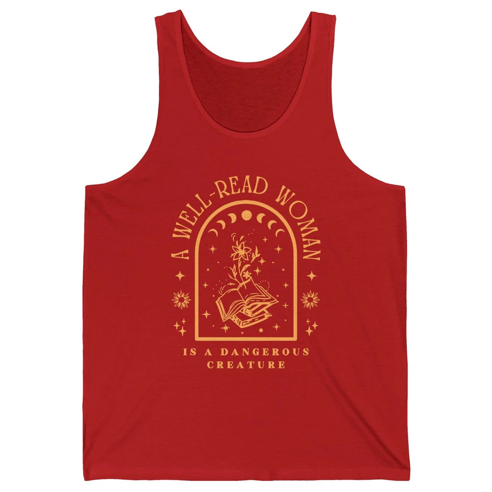 Aesthetic Read Books Moon Phase Librarian Bookworm Bookish Unisex Jersey Tank