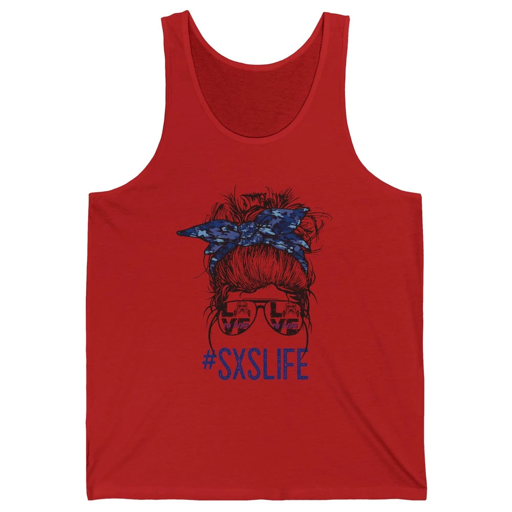 Messy Bun Hair SXS Life Side By Side Riders Girl Riding Gift Unisex Jersey Tank