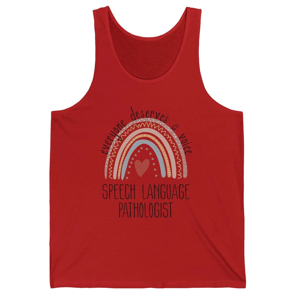 Speech Language Pathologist Everyone Deserves A Voice SLP Unisex Jersey Tank