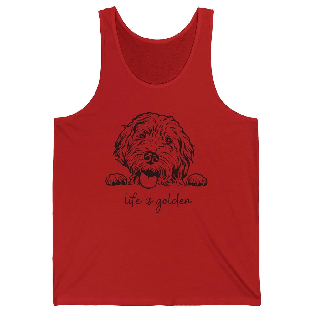 Life is Golden Dog Mom Goldendoodle Mama Mother's Day Gift Unisex Jersey Tank