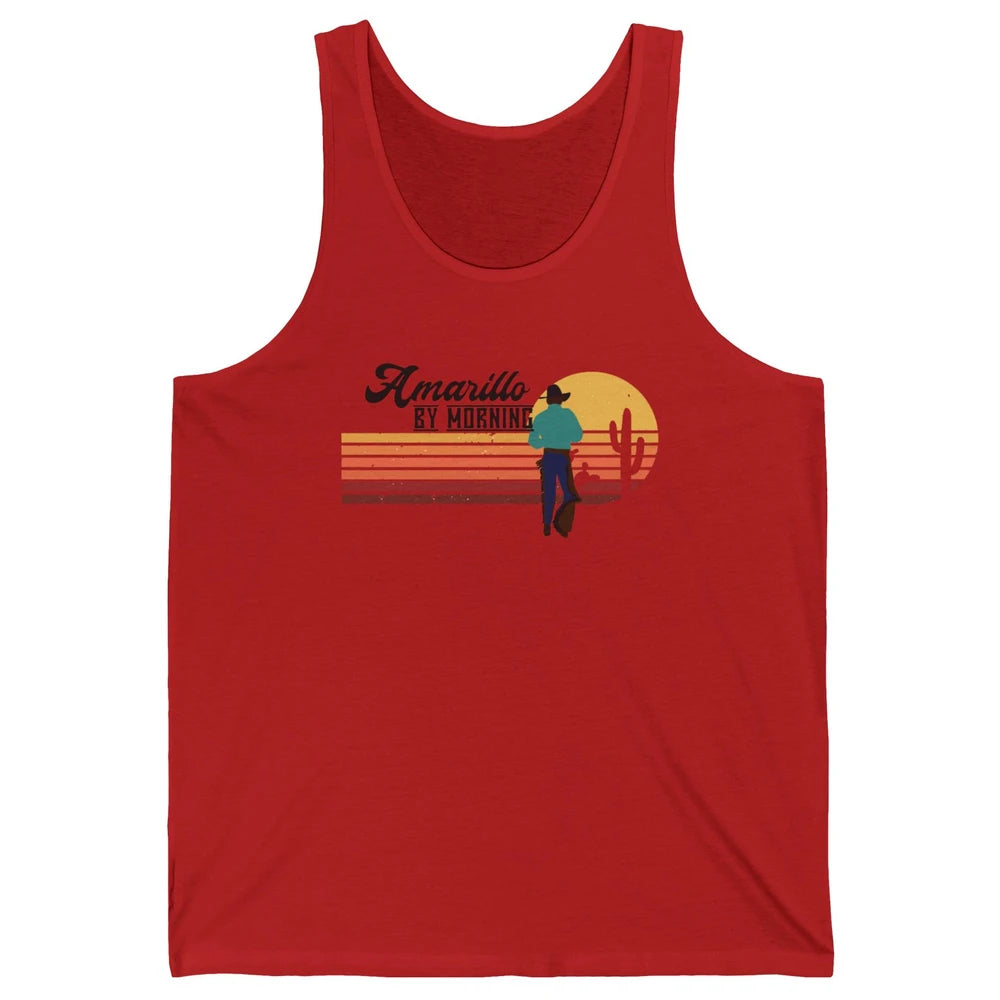 Vintage Cowboy Amarillo By Morning Cactus Western Country Unisex Jersey Tank
