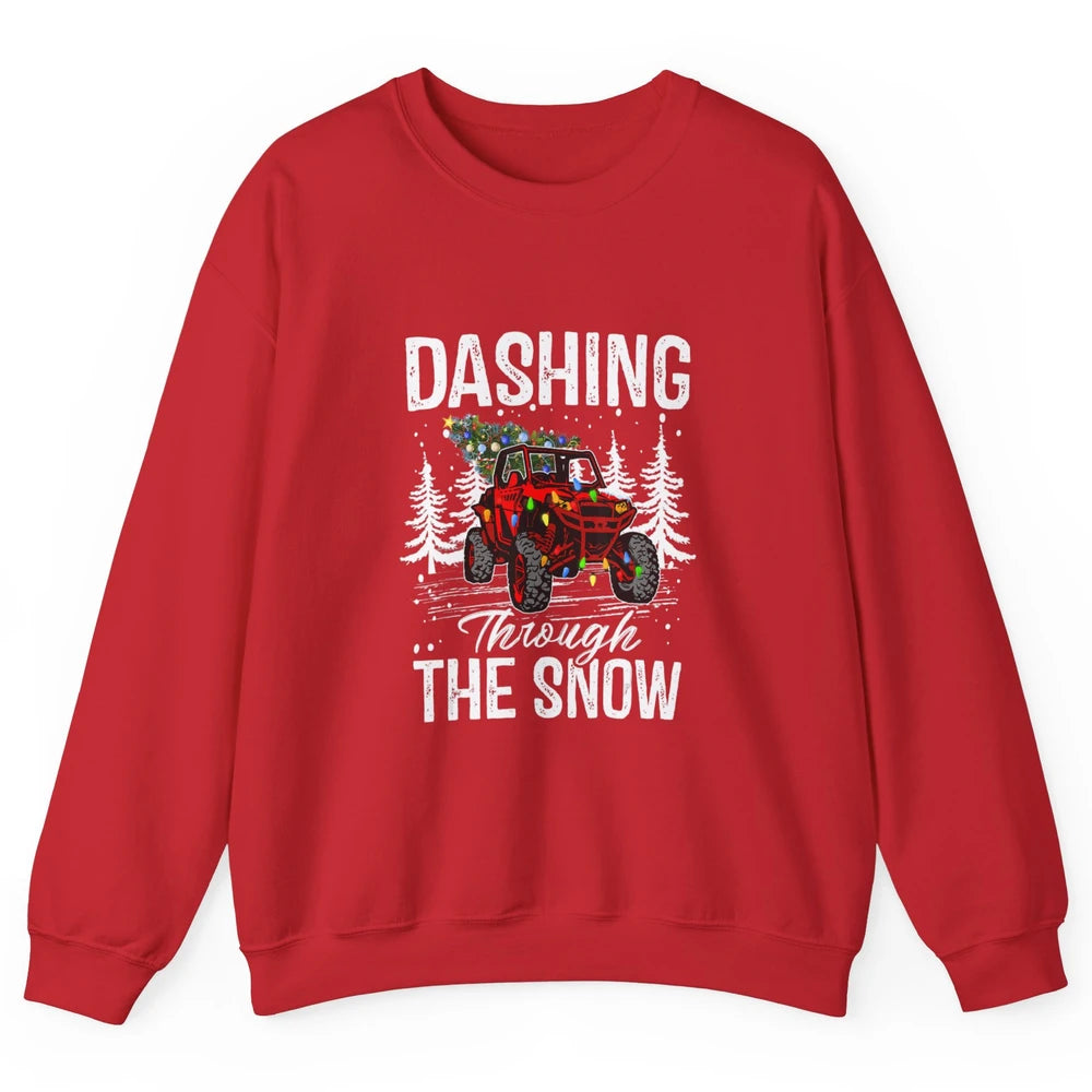 Side By Side Christmas UTV Riding Dirty SXS Rider Offroad Unisex Crewneck Sweatshirt