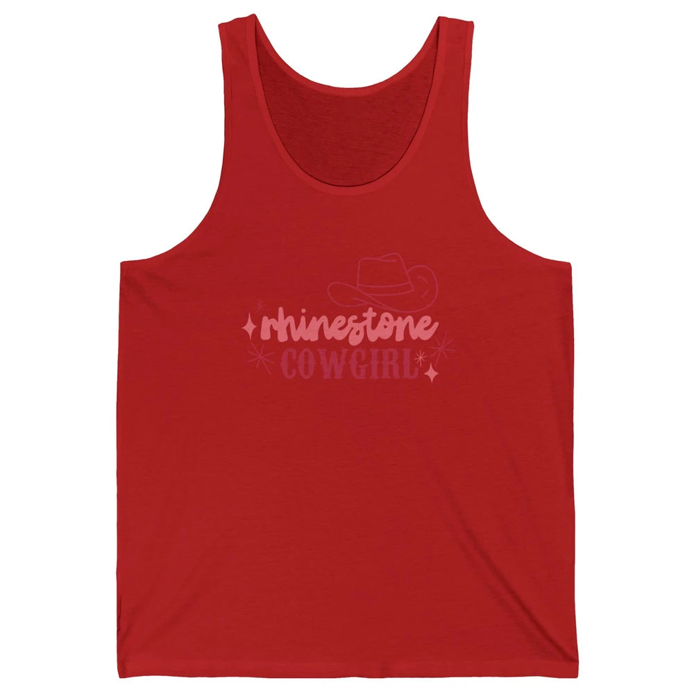 Retro Rhinestone Cowgirl Hippie Western Country Cowgirls Unisex Jersey Tank
