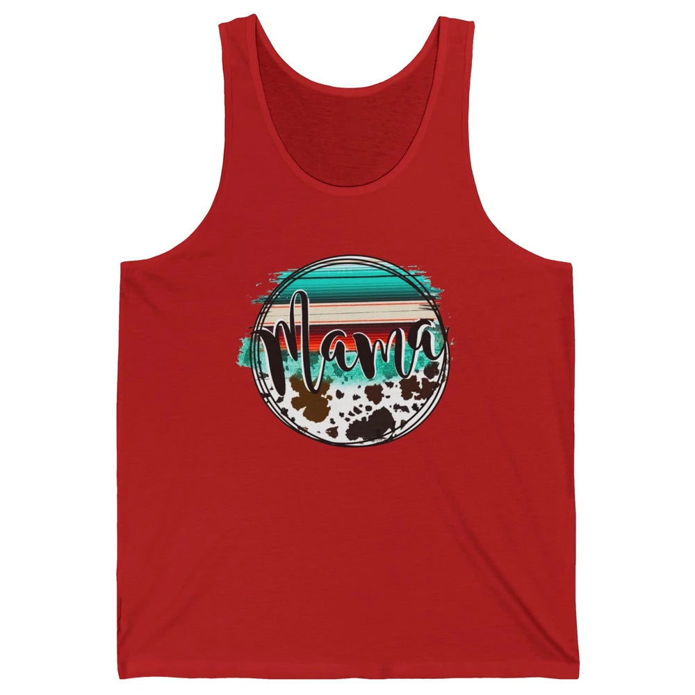 Western Country Boho Mama Cowhide Turquoise Western Mama Unisex Jersey Tank