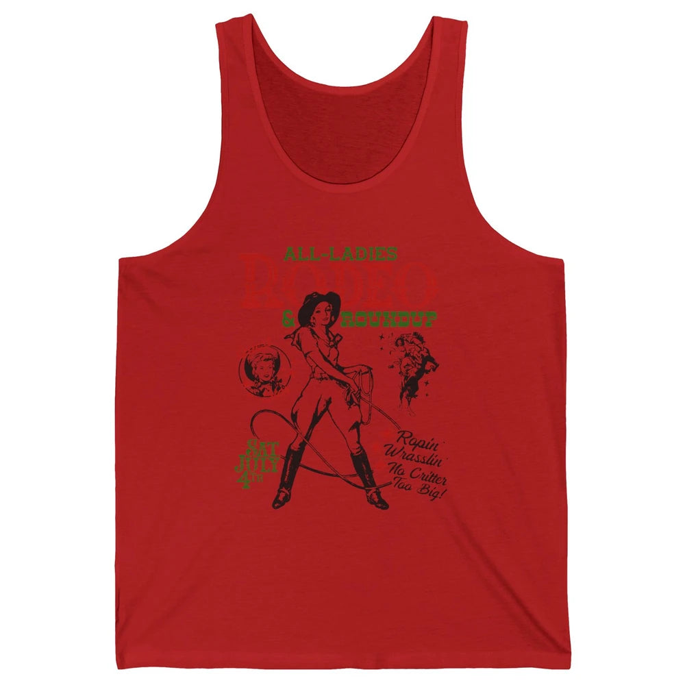 Retro Cowgirl All Ladies Roundup Western Country Rodeo Mom Unisex Jersey Tank