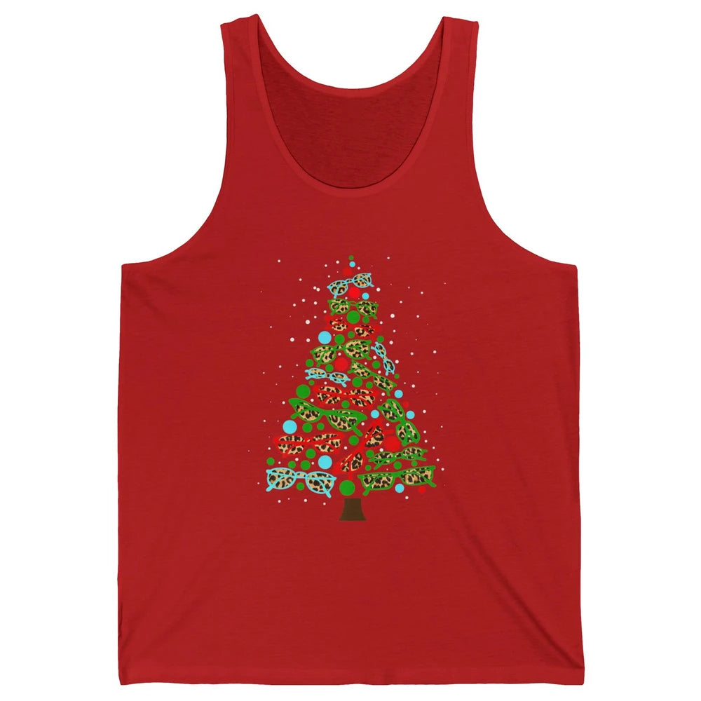 Optician Christmas Funny Xmas Tree Eyeglasses Optometrist Unisex Jersey Tank