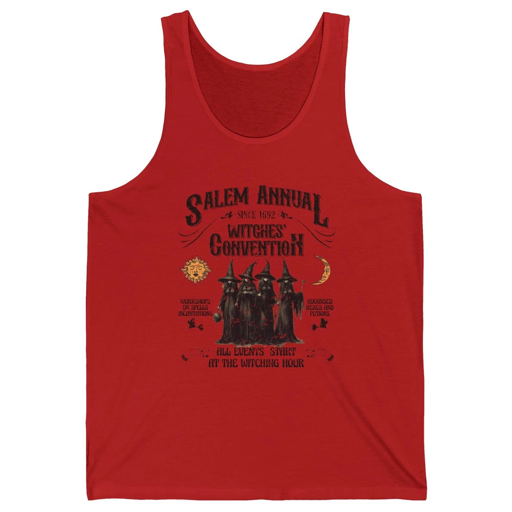 Retro Salem Annual Witches Convention Halloween Witch Magic Unisex Jersey Tank