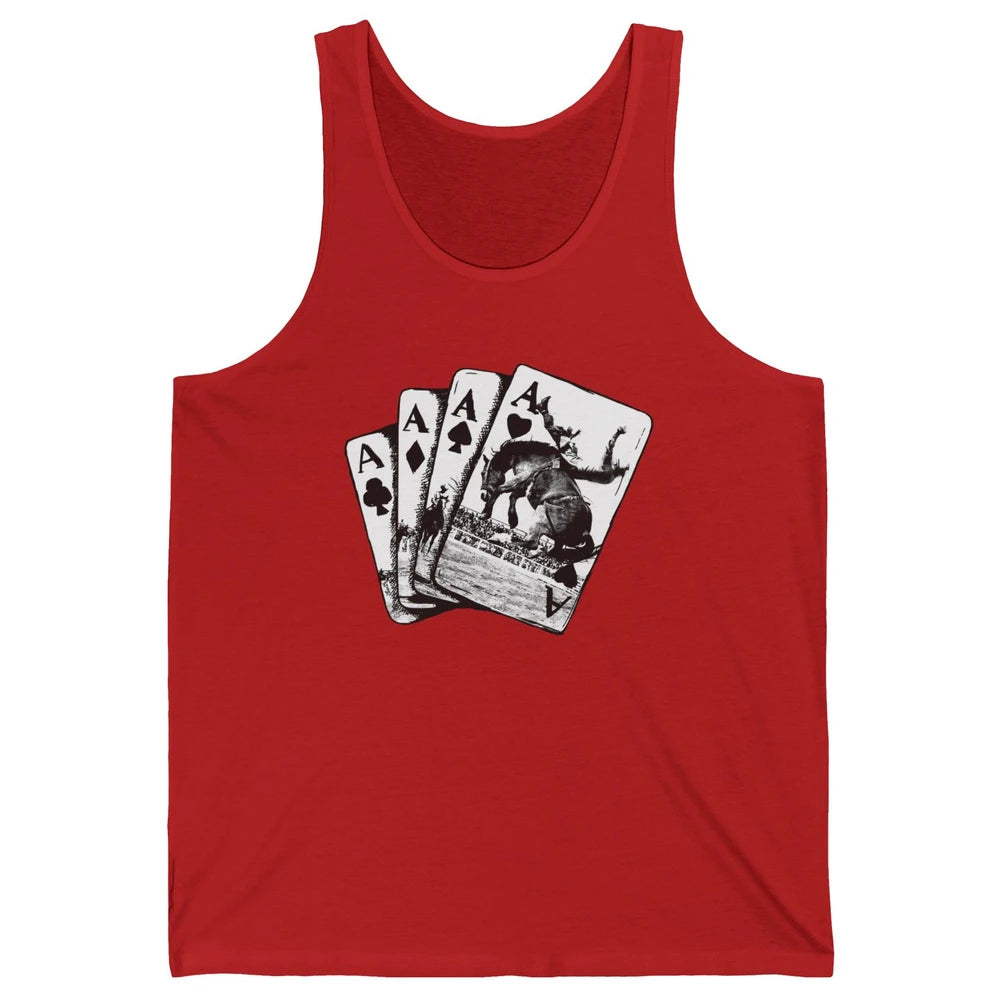 Punchy Cowboy Horsing Playing Cards Western Cowboy Rodeo Unisex Jersey Tank