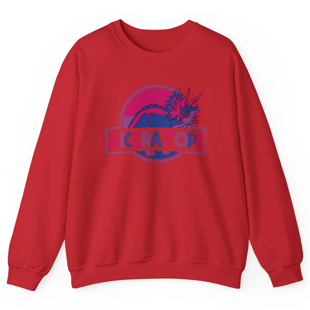Biceratops Bisexual Ceratops Dinosaur LGBT Pride Month Unisex Crewneck Sweatshirt